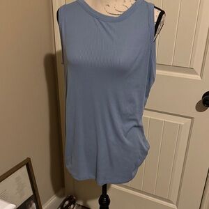 Lane Bryant Light Blue Ribbed Tank Top